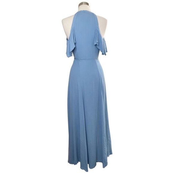 PRIVACY PLEASE Acme Blue Wrap Maxi Dress size S - Picture 5 of 11